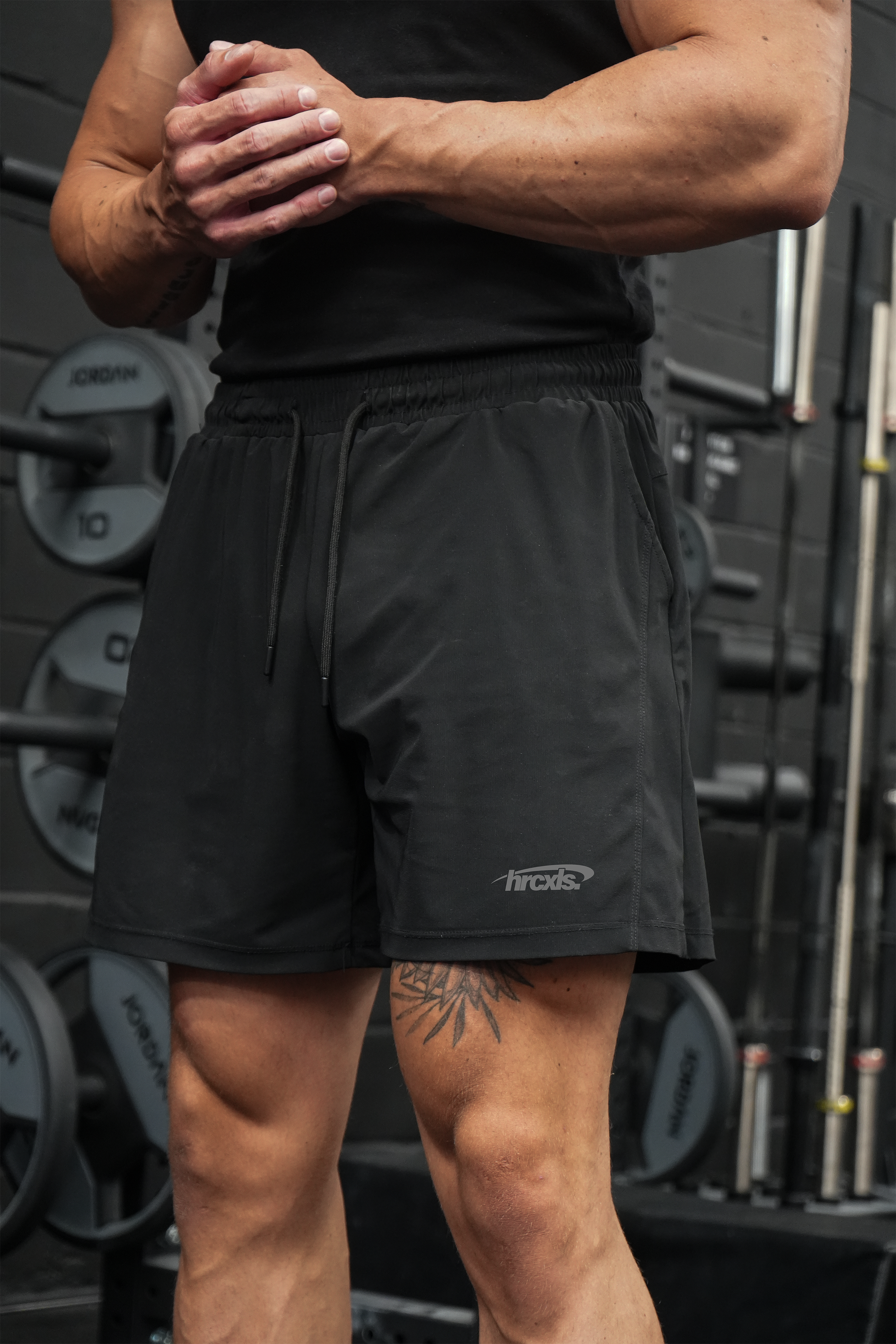 Sport Running Shorts - Black model front